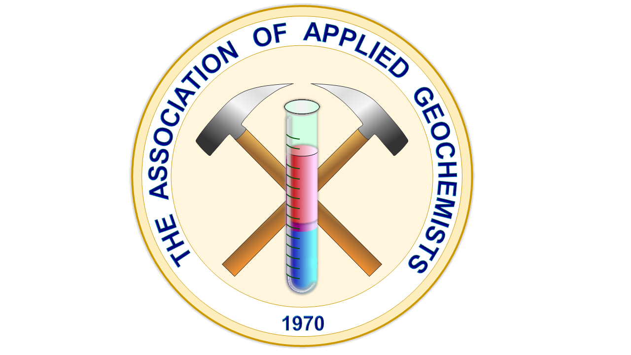 Current AAG circular seal logo with crossed hammers and a test tube